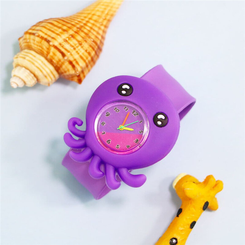 3D การ์ตูนสัตว์ทะเลปลาดาว Salmon เด็กนาฬิกาสายนาฬิกาซิลิโคนเด็ก Pat นาฬิกาสร้อยข้อมือผู้หญิงนาฬิ...