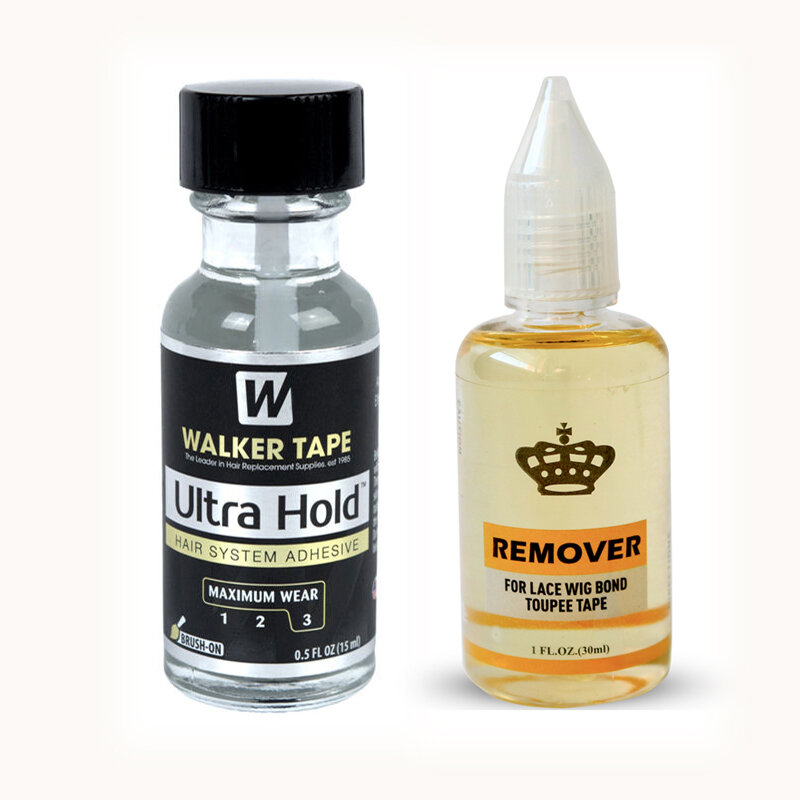 Perruque Lace Wig Ultra Hold – Walker, 1 bouteille de 0.5oz, colle Super adhésive et 1 bouteille de dissolvant 10ML