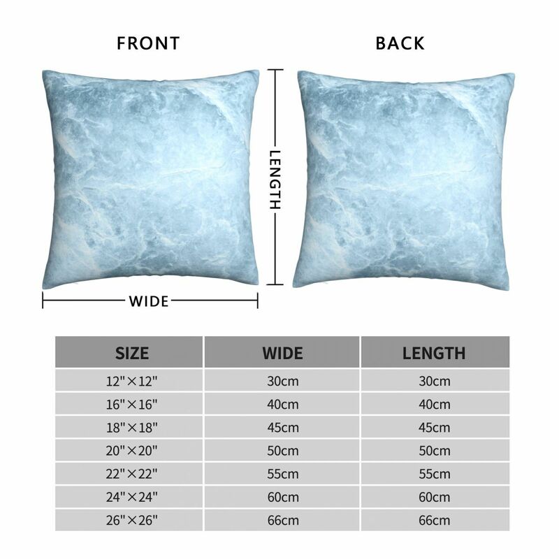 Enigmatic Light Blue Marble Square Pillowcase Polyester Linen Velvet Pattern Zip Decor Pillow Case Home Cushion Cover