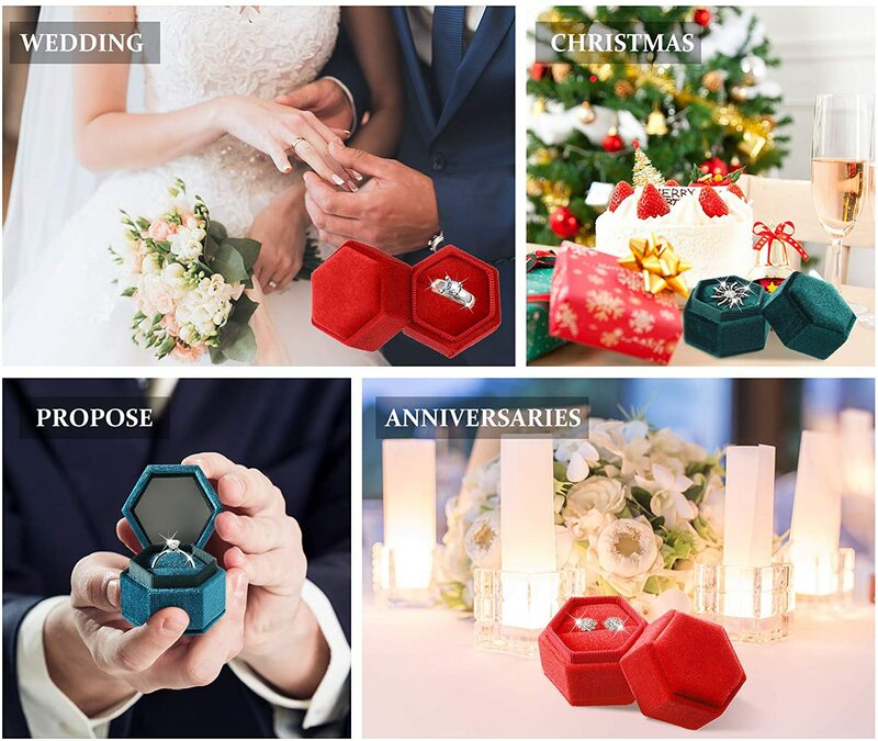 Genenic Velvet Ring Box With Detachable Lid Earings Heirlooms Holder For Proposal Engagement Wedding Ceremony Proposal Wholesale