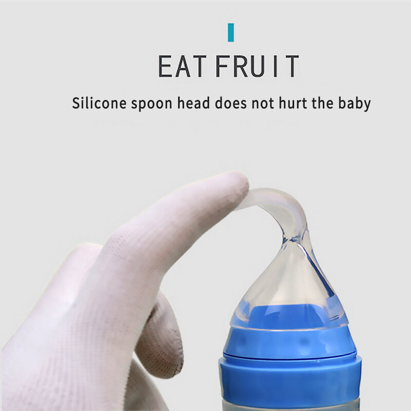 120 ml silikonowa butelka do karmienia dla niemowląt Noworodek Maluch Suplement diety Łyżka do dozowania płatków ryżowych, różowa
