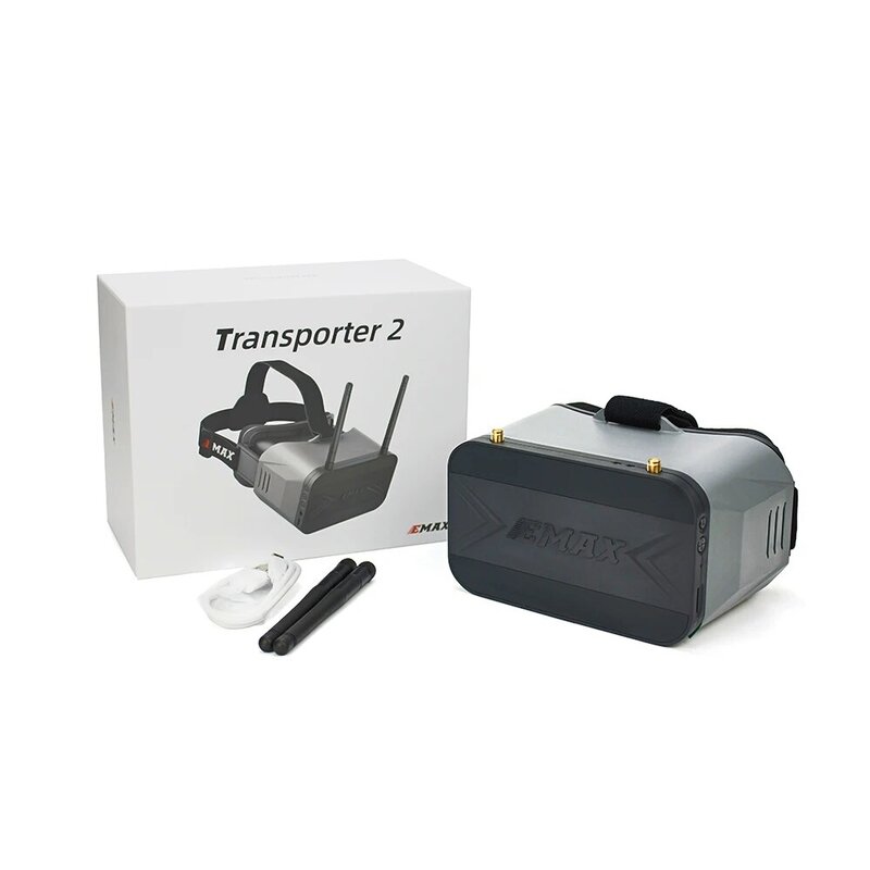 Emax 5.8g 4.3 polegadas transportador 2 goggle com antenas duplas para fpv racing drone