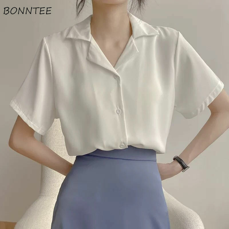 Женская Однотонная рубашка с V-образным вырезом в стиле ретро шикарная уличная одежда в Корейском стиле Harajuku универсальная Простая Повседневная Популярная женская блуза Ins