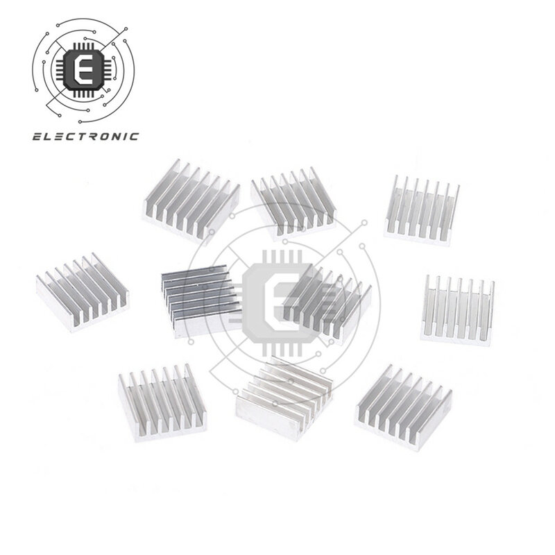 10PCS/Lot High Quality Aluminum Computer Cooler Radiator Heat Sink Memory Chip IC New 14x14x6mm For Various Pi Heat Dissipation