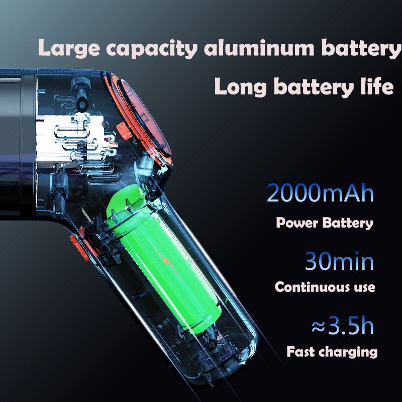 Aspiradora inalámbrica de mano para coche, miniaspirador con batería integrada de doble uso, 8000Pa