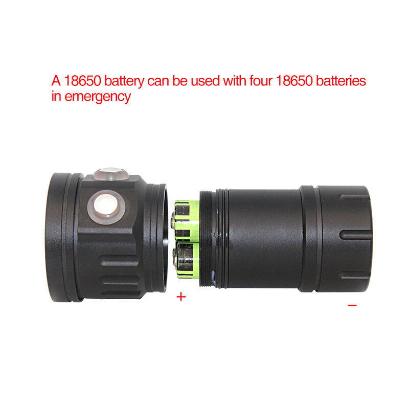 XHP 9090 LED Đèn Pin Lặn Dưới Nước 100M Chống Nước 14LED Đèn Pin Đèn Pin 18650 Chiến Thuật Đèn XPE Xanh + Đỏ + Ánh Sáng Trắng