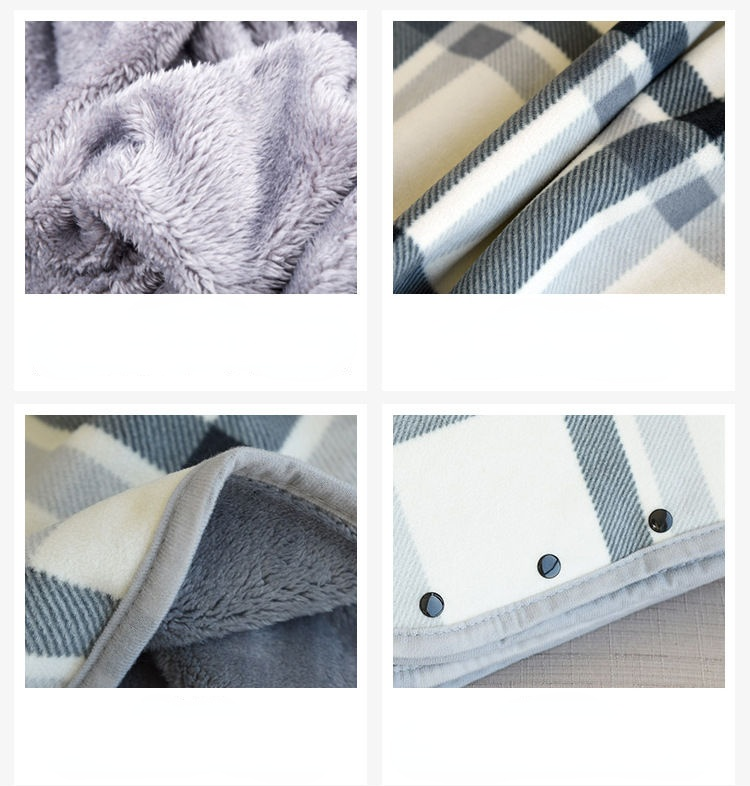 2021 warme Schal Decke Mantel Wearable Flanell Haube Dual Seitige Plaid mit Taste Plüsch Schal Verdicken Werfen Schwarz Cape
