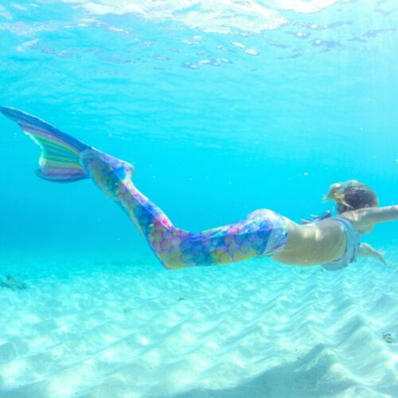 ผู้ใหญ่ชายหาดบิกินี่เด็กสาวคอสเพลย์ชุดว่ายน้ำMermaid Tail 1/2Pcs Flippersเด็กว่ายน้ำSwimmableเสื้อผ้าชุดว่ายน้...