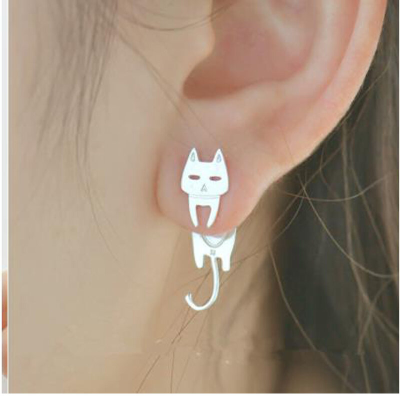 Verhindern Allergie 100% 925 Sterling Silber Katze Fisch Ohrringe Für Frauen Geschenk Hypoallergen Sterling-silber-schmuck