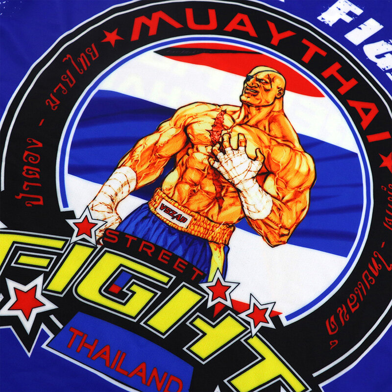 VSZAP MMA Muay Thai Boxing Shorts Muay Thai Muscle Men Sport T Shirt Training Wear Breathable Clothing MMA Shirt Boxing Clothing