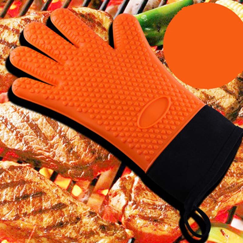Термостойкие силиконовые перчатки для микроволновой печи с защитой от горячей изоляции толщиной пять пальцев