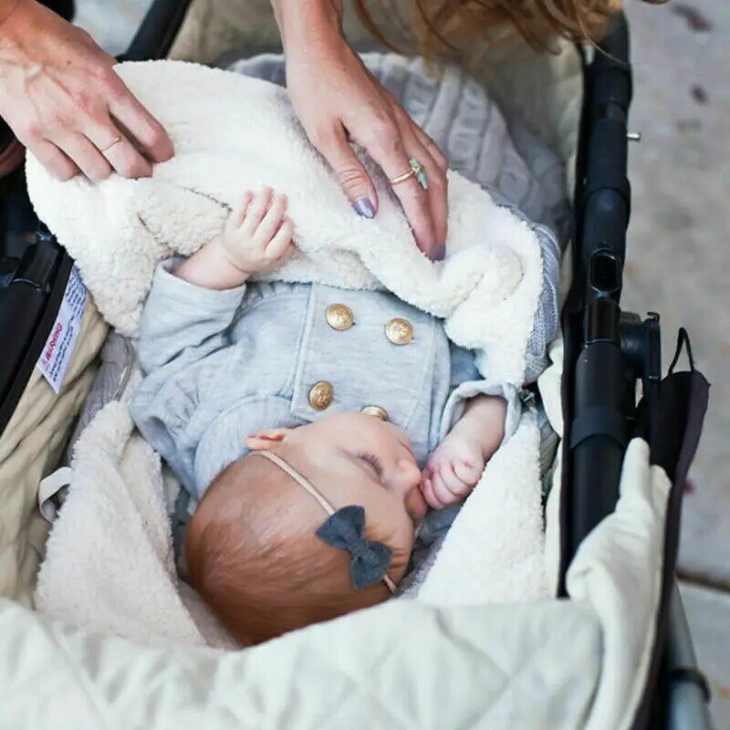 Selimut Bungkus Kereta Dorong Bayi Baru Lahir Musim Dingin Kantung Tidur Bedung Rajut Hangat Tebal Penutup Kaki Kantung Tidur Bayi Kecil Balita