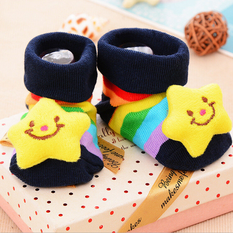 Chaussettes de sol coordonnantes en coton doux pour nouveau-né, dessin animé animal 3D, chaussettes de rinçage mignonnes pour bébé, filles et garçons, 0-12 mois, nouveau