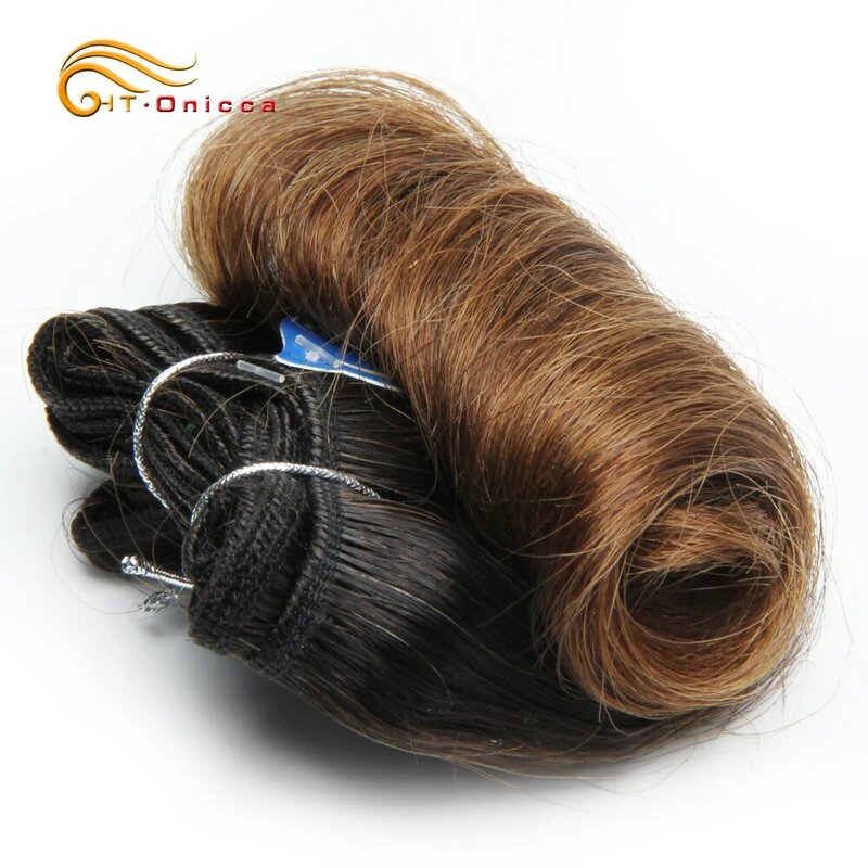 Tissage en lot brésilien Remy naturel Double bande, cheveux bouclés, couleur 1B 27 30 99J, 5 5 6 7 pouces, 4 lots, pour femmes noires