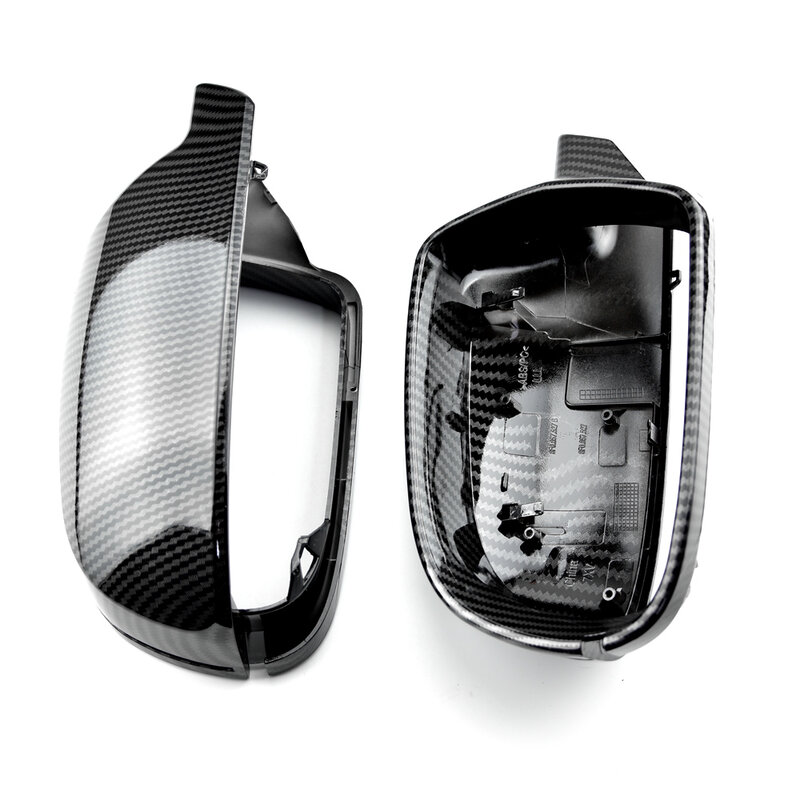Reemplazo completo negro brillante con clips, tapas de espejos laterales de puerta de coche, cubierta de espejo retrovisor para Audi A4, A5, B8, A3, 8P, A6, C6, Q3