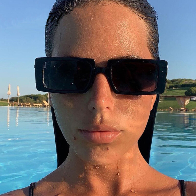 LONSY Vintage kwadratowe prostokątne okulary przeciwsłoneczne damskie 2024 modne okulary przeciwsłoneczne Retro damskie damskie damskie Lunette De Soleil Femme UV400