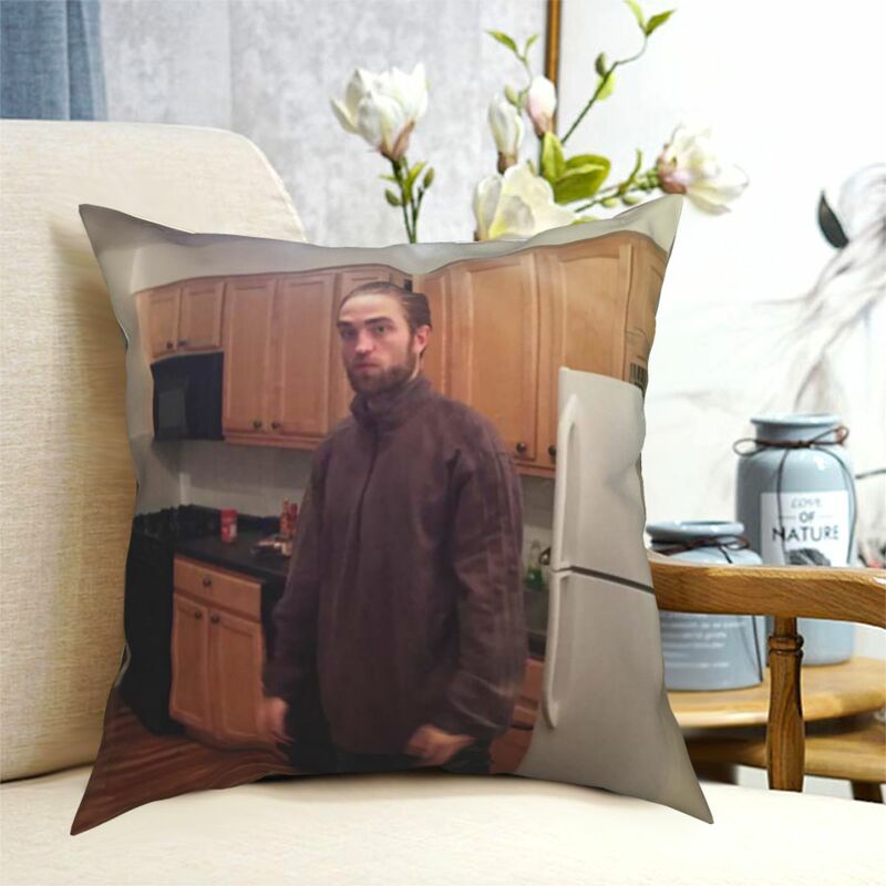 Robert Pattinson Standing Meme Pillow Case Decoration Rob Cushion Cover Throw Pillow for Living Room Double-sided Printing
