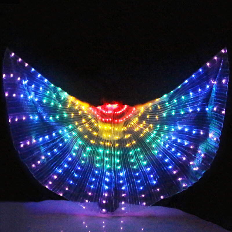 240/300 Buah Manik-manik Lampu LED Sayap Tari Kupu-kupu Bersinar Halloween LED Alat Peraga Pertunjukan Dewasa Anak-anak Tari Perut Sayap LED Tanpa Tongkat