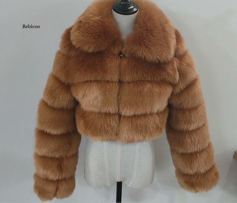 Зимние женские пальто из искусственного меха, Модная элегантная Толстая теплая верхняя одежда, Женская пушистая куртка из искусственного меха, Женская 4Xl