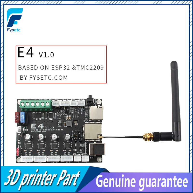 FYSETC-placa E4 con WiFi incorporado y Bluetooth, tablero de control de impresora 3D flash TMC2209, 240MHz, 16M, basado en impresora 3D, 4 Uds.