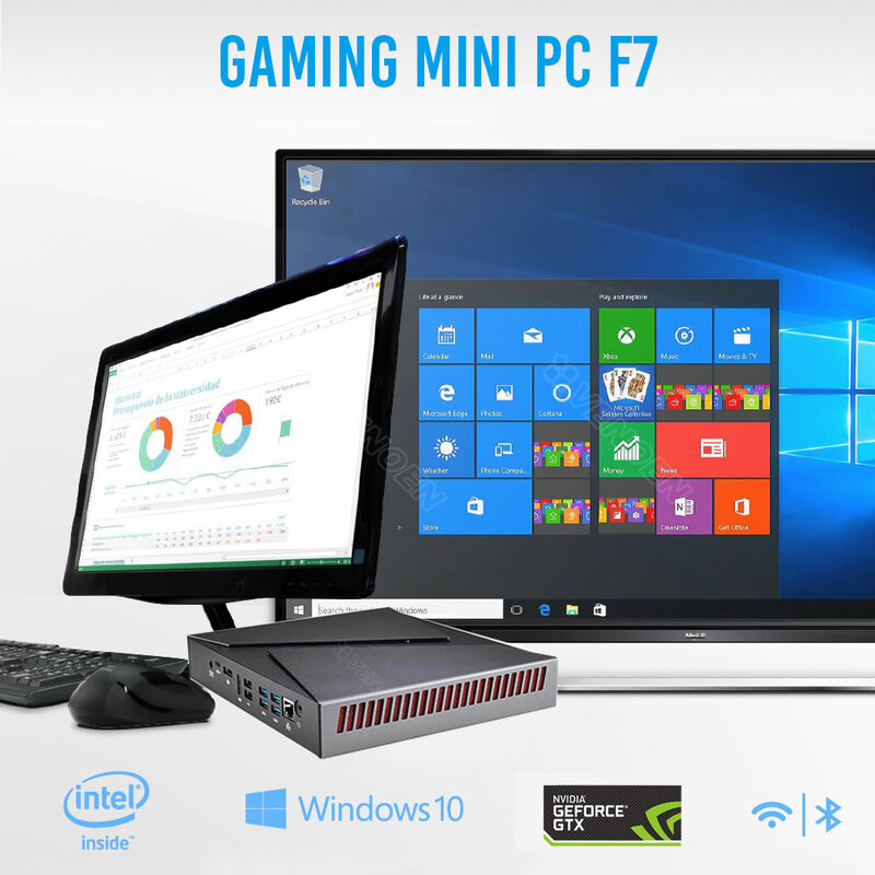 Intel 9th Gen Cà Phê Hồ I9 9880H 8950HK Mini NVIDIA GTX1650 Chơi Game Quạt Làm Mát Windows 10 Pro Linux 8 Nhân Máy Tính