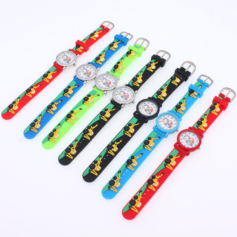Relógios dos desenhos animados brinquedos crianças eletrônico relógio casual pulseira de couro meninos menina relógio de quartzo presente presentes do menino