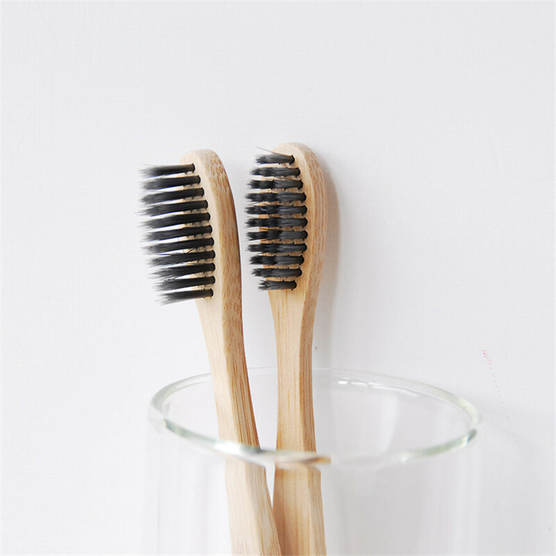 10 pçs escova de dentes de bambu lidar com arco-íris branqueamento cerdas macias escova de dentes de bambu viagens eco-friendly dente de madeira escova