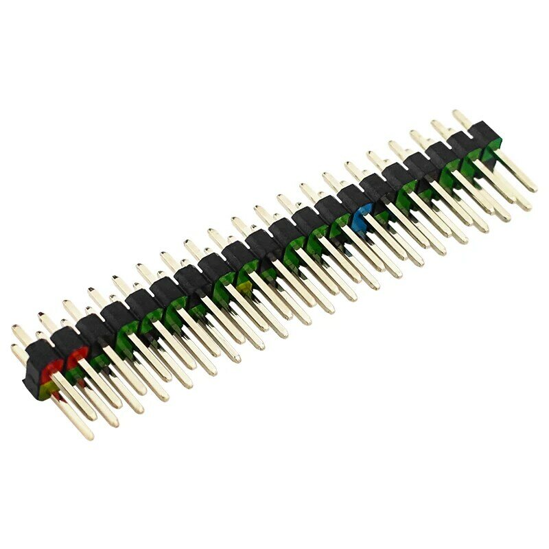 Conector reto GPIO para framboesa Pi zero, cabeçalho GPIO, marca colorida, prevenir plugue errado, macho de linha dupla, 2x20 pinos, 1pc