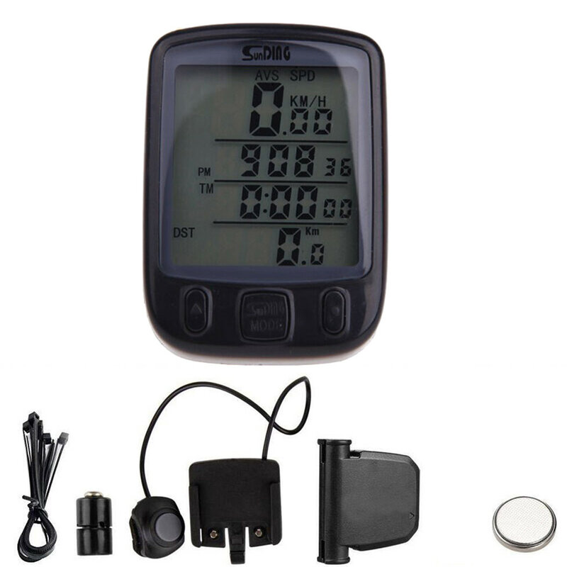 Bicycle Computer Waterproof Digital LCD Cycle Bike Computer Stopwatch Wire Odometer Speedometer Cycling 6.68