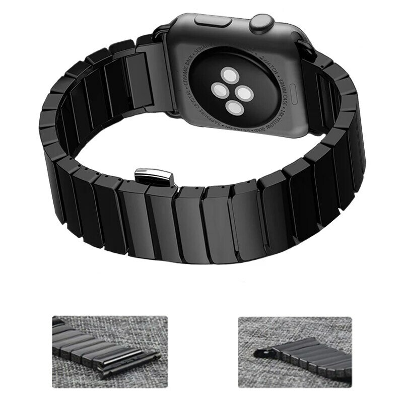 Ремешок керамический для apple watch band 44 мм 40 мм 41 мм 45 мм 42 мм 38 мм, браслет для iwatch SE/7/6/5/4/3, аксессуары для наручных часов