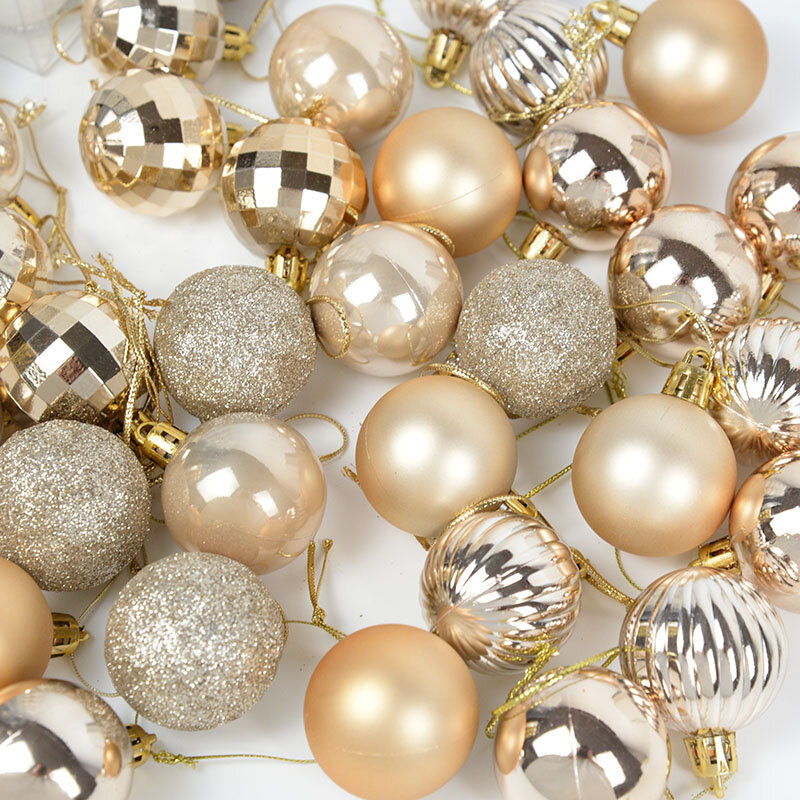 1 Doos Kerstballen Kerstboom Ornamenten Bal Xmas Hangende Boom Hangers Home Party Decor 2023 Nieuwjaarscadeau Noel Navidad