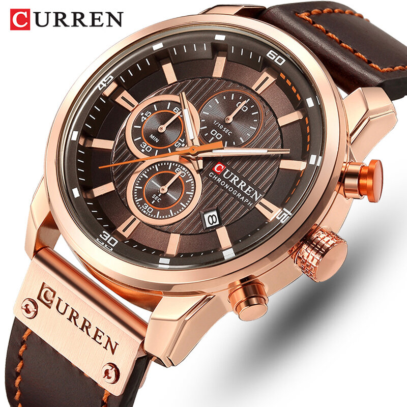 CURREN-Reloj deportivo de lujo para hombre, reloj masculino de pulsera militar con cuarzo de lujo