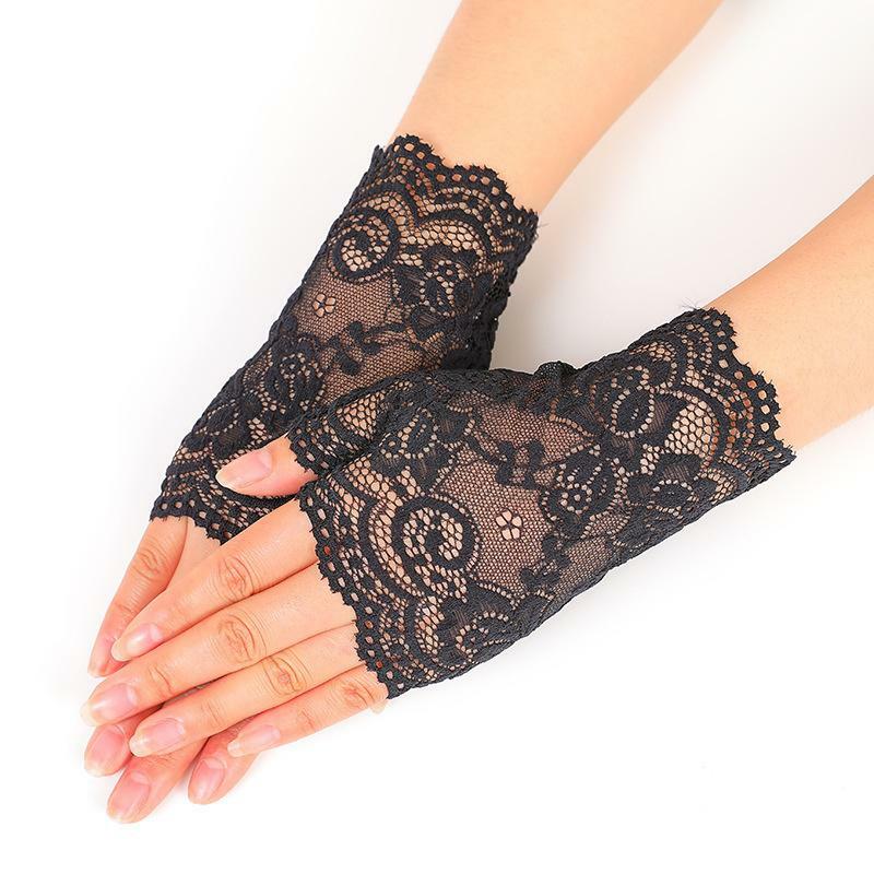 Модные женские сексуальные кружевные перчатки с длинным рукавом, женские сетчатые перчатки с открытыми пальцами, сетчатые перчатки с подогревом, женские перчатки