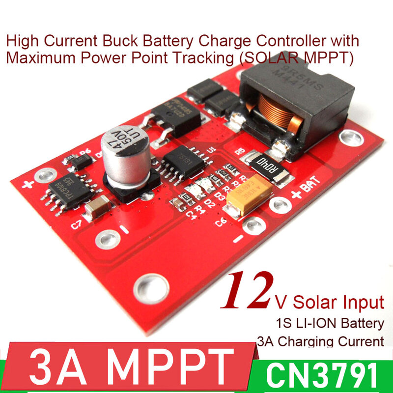 MPPT แผงควบคุมพลังงานแสงอาทิตย์ CN3791 6V 9V 12V 3A Solar Power Manager โมดูล1S แบตเตอรี่ลิเธียมชาร์จ3.7V 4.2V 18650 Charger