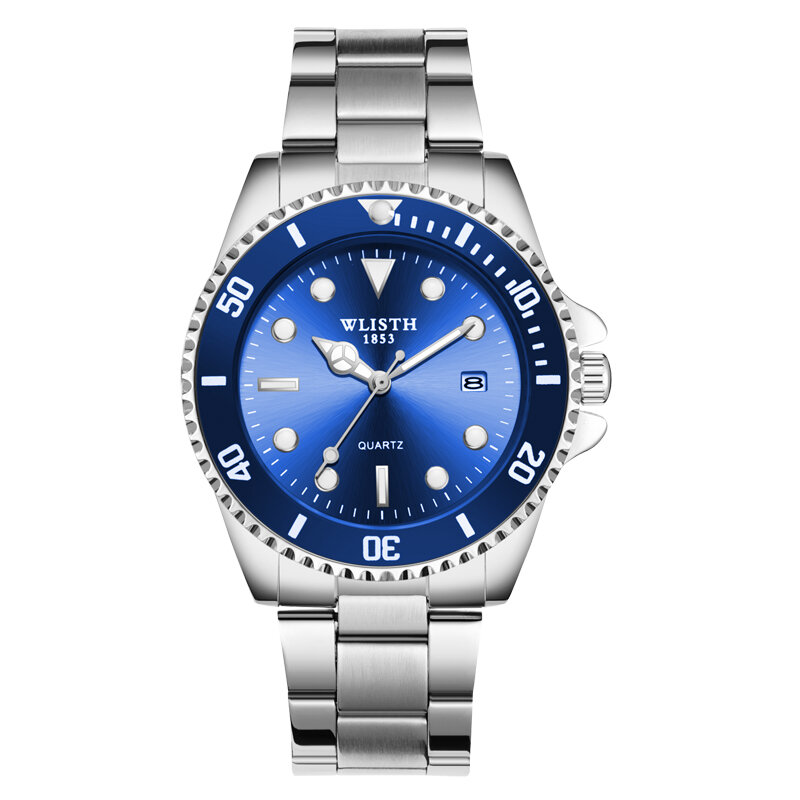 Męska top marka zegarek podświetlane wskazówki stal nierdzewna stalowy pasek męski zegarek sportowy genewa kamień nadaje się do Rolex 2020