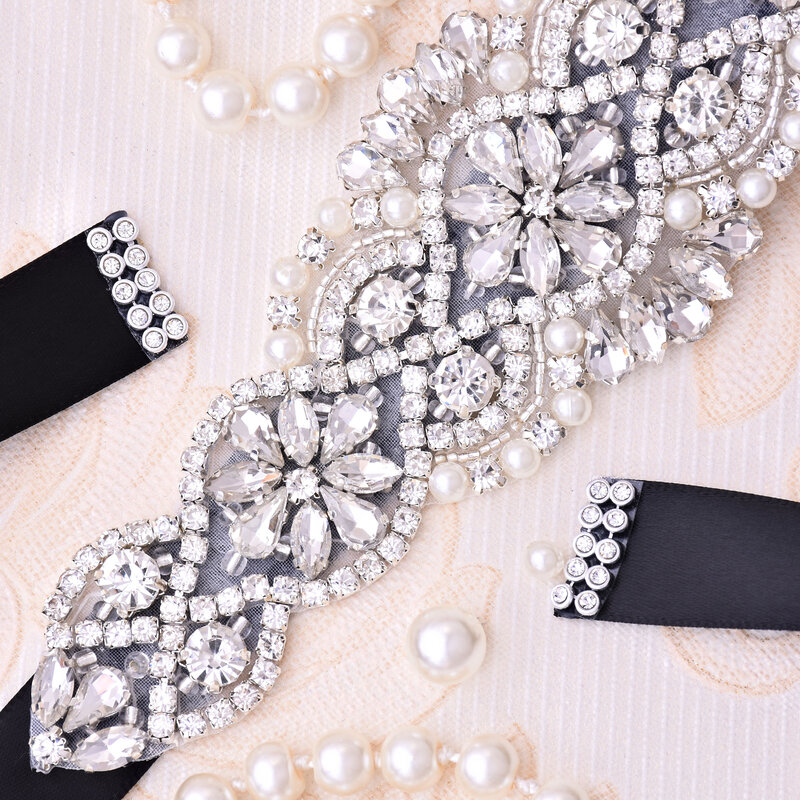 SESTHFAR Rhinestones Bridal Belt Diamond Wedding Dress Belt Crystal Wedding Sash For Wedding Dress Accessories