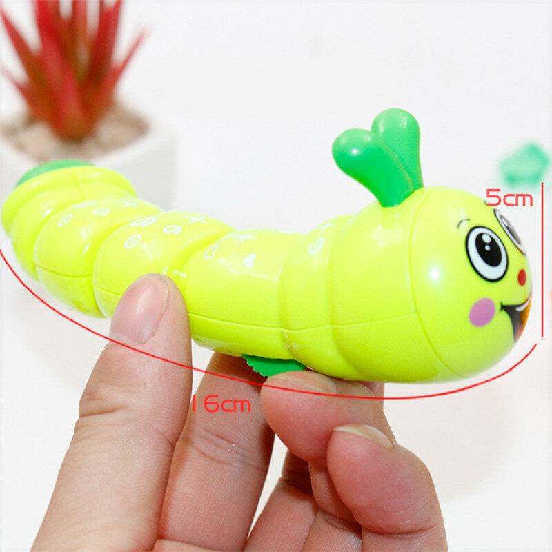 1Pc plastica Caterpillar Wind Up Toy divertente orologio giocattolo giocattolo educativo per bambini