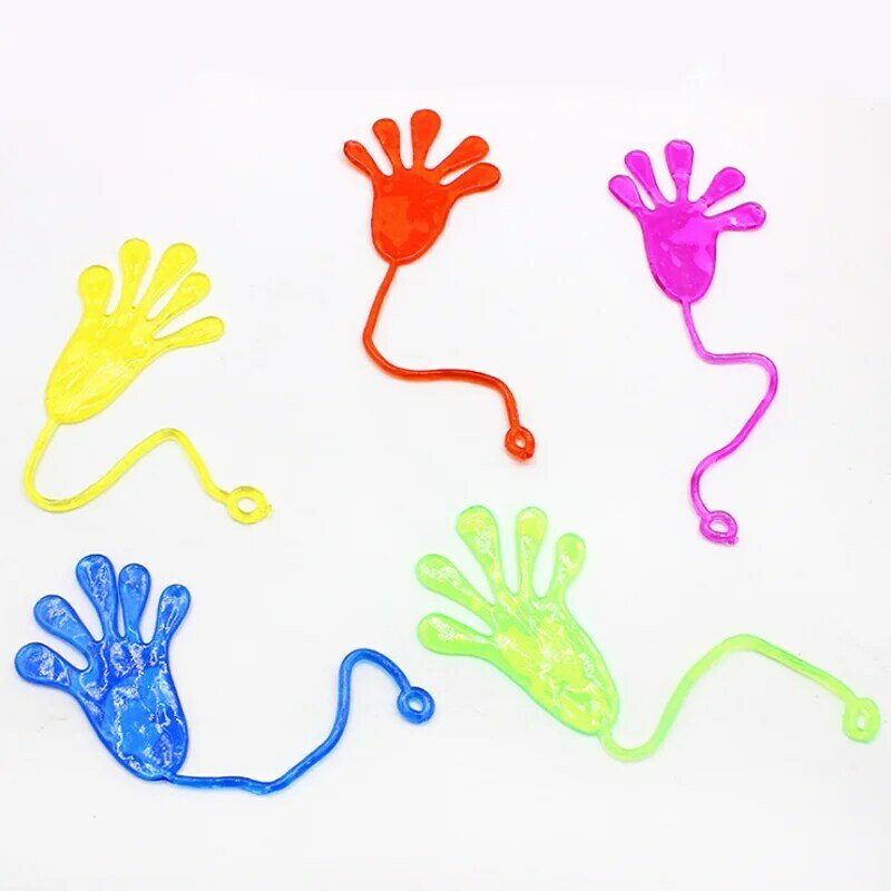 5pcs Novelty Funny Toy Elastic Retractable Sticky Palm Large Wall Climbing Palm Human Toy Tricky Hand For Kids