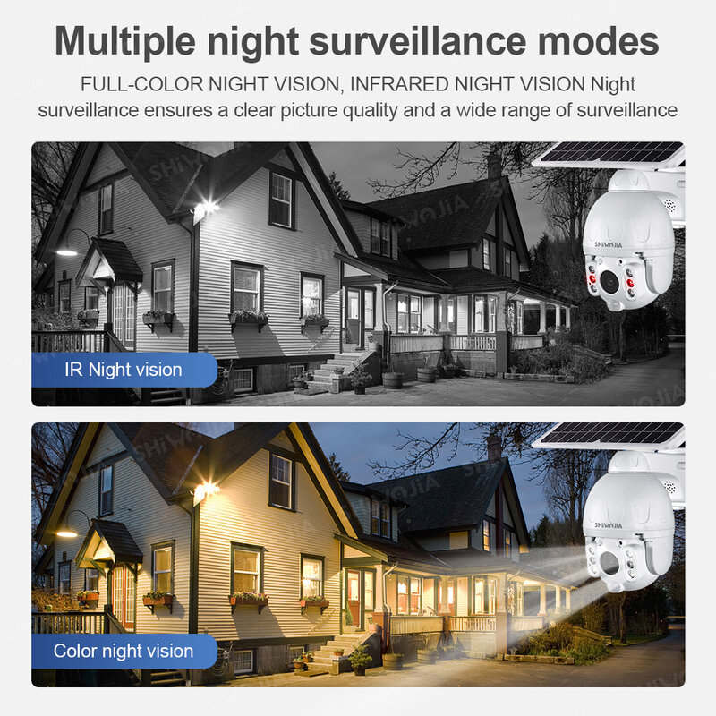 Shiwo-屋外監視カメラ,ワイヤレスセキュリティデバイス,防水,wifi,4x 3mp,cctv,家庭用