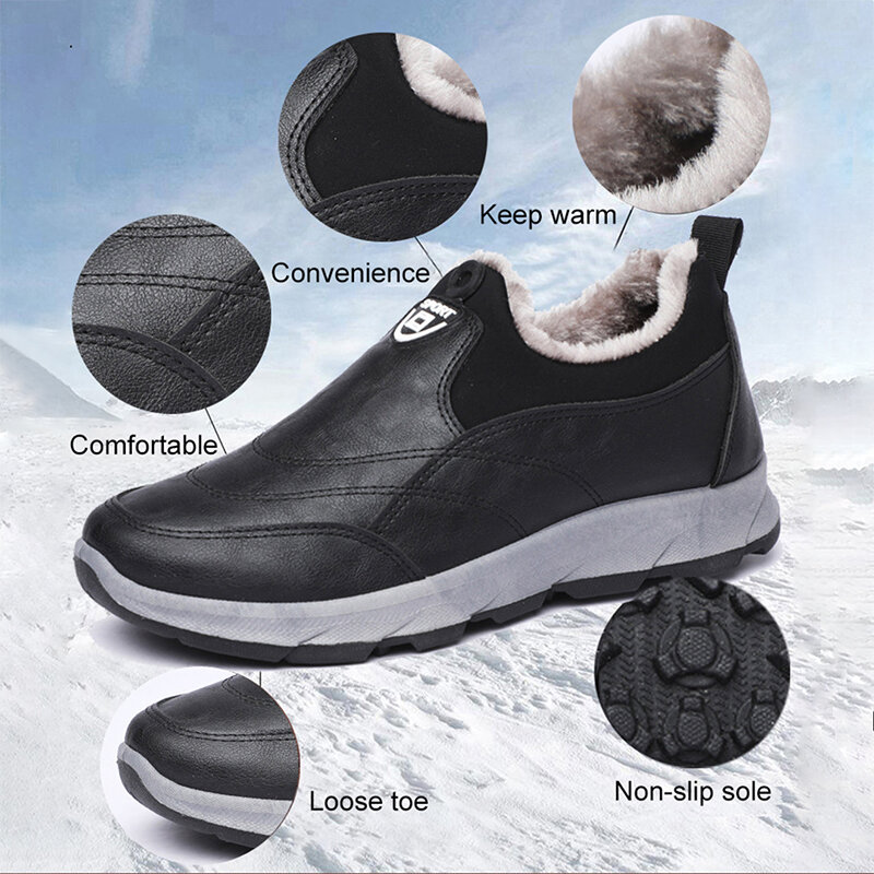 Nowi mężczyźni buty zimowe buty ciepły śnieg kostki Botas Hombre Outdoor Walking Mans obuwie zimowe buty buty męskie 39 s trampki