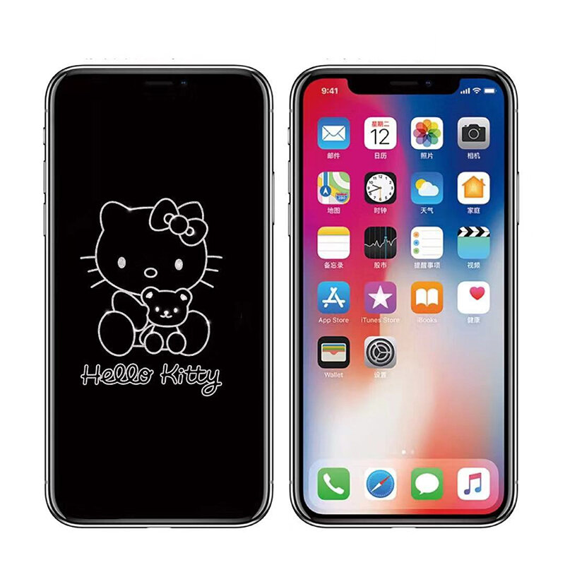 Cute Cartoon Full Screen 3D Invisible Tempered Glass Film For iPhone 7 Case 6 6S 8 plus X XS XS MAX kitty Cat Screen Protector