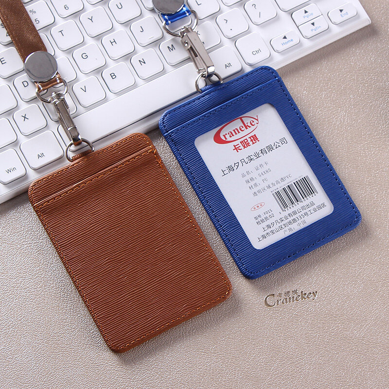 Capa de couro para cartão de memória, cordão de peito, cartão de controle de acesso, bolsa, cartão de peito, exposição, cartão de etiqueta de trabalho
