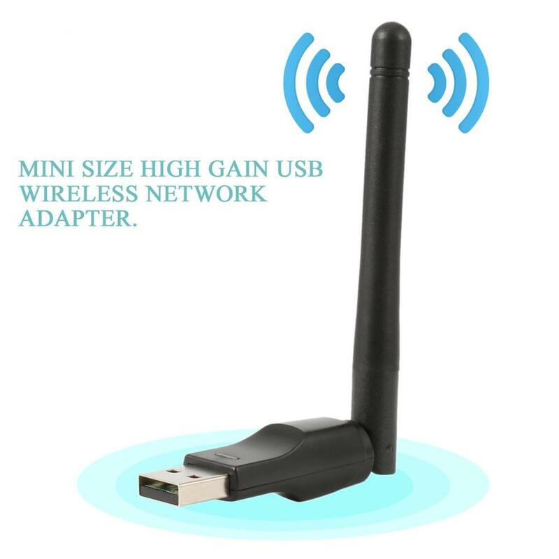Adaptor USB WIFI RT7601 150Mbps USB 2.0 Kartu Jaringan Nirkabel WiFi 802.11 B/G/N Adaptor LAN dengan Antena Yang Dapat Diputar