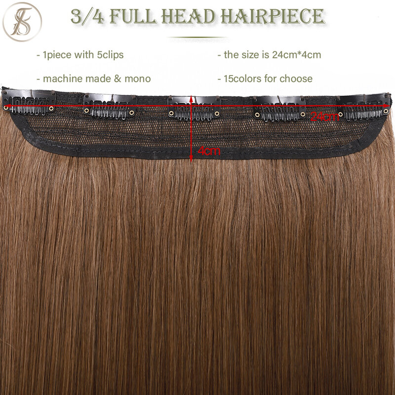 Накладные человеческие волосы TESS на заколке, 100% натуральные накладные волосы, 3/4 полноразмерные волосы на заколке, 40-60 г, 10-24 дюйма, натуральные волосы на заколке