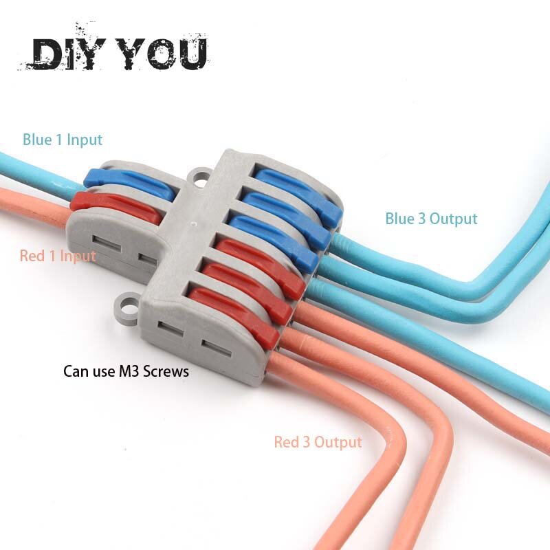5/10pcs/Lot SPL-42/62 Mini Fast Wire Connector Universal Wiring Cable Connector Push-in Conductor Terminal Block DIY YOU