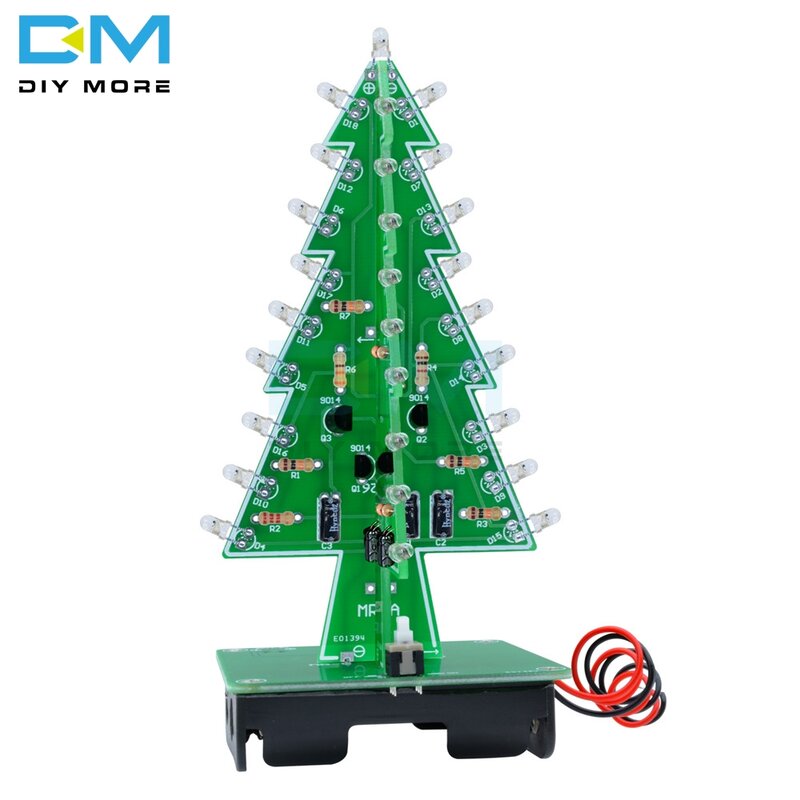 3D 크리스마스 트리 3/7 컬러 라이트 플래시 LED 회로 전기 트리 LED PCB 보드 모듈, DC 4.5V-5V DIY 전자 키트