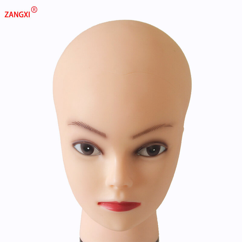 55cm Glatze Mannequin Kopf Mit Clamp Kosmetik Gliederpuppe Kopf Für Make-Up Praxis Weibliche Maniqui Kopf Für Perücke Machen Hut display