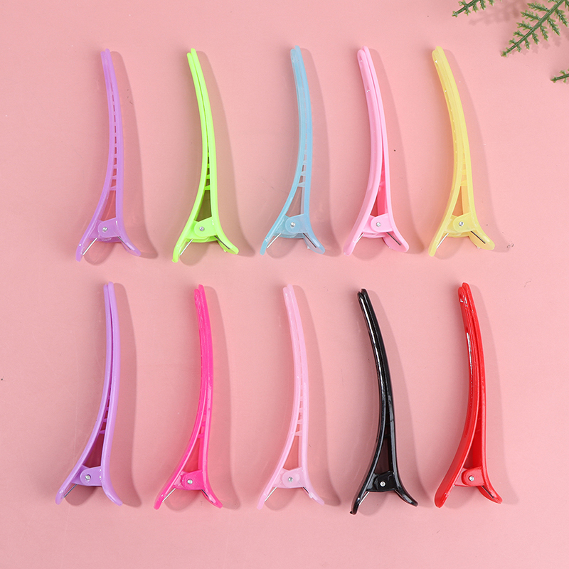 10pcs Professional Basic Hair Grip Clips Plastic Salon Styling Duckbill Clip Hairdressing Sectioning Cutting Hair Clamps Clip