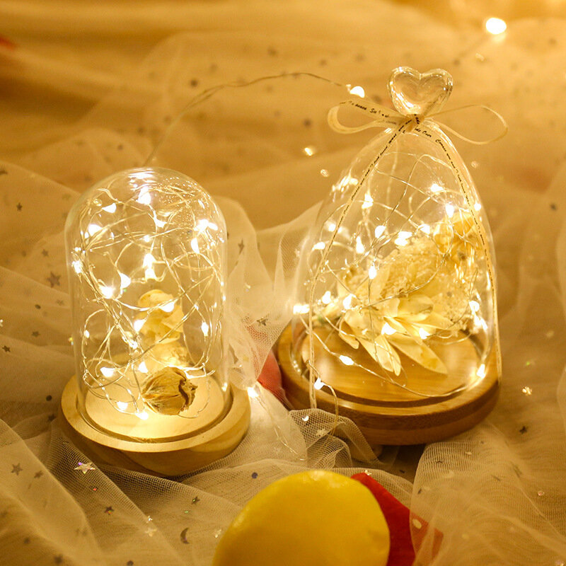 Kupfer Draht LED Lichterkette Batterie LED String Lichter Weihnachten Dekoration Lampe 5m 10m RGB Girlande Lampe Innen urlaub Beleuchtung