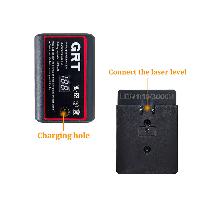 GRT Bateria de Lítio Recarregável para Laser Level Meter, Bateria Digital, Verde Forte, 8, 12 Linha, 16 Linha, 3000mAh